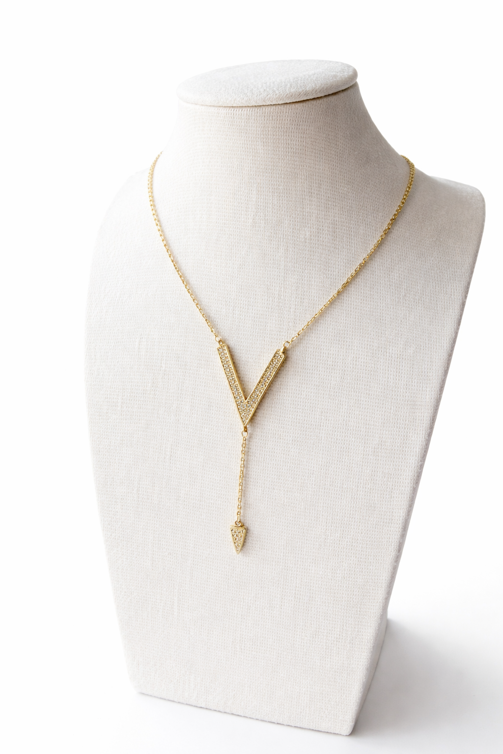 v shape necklace.